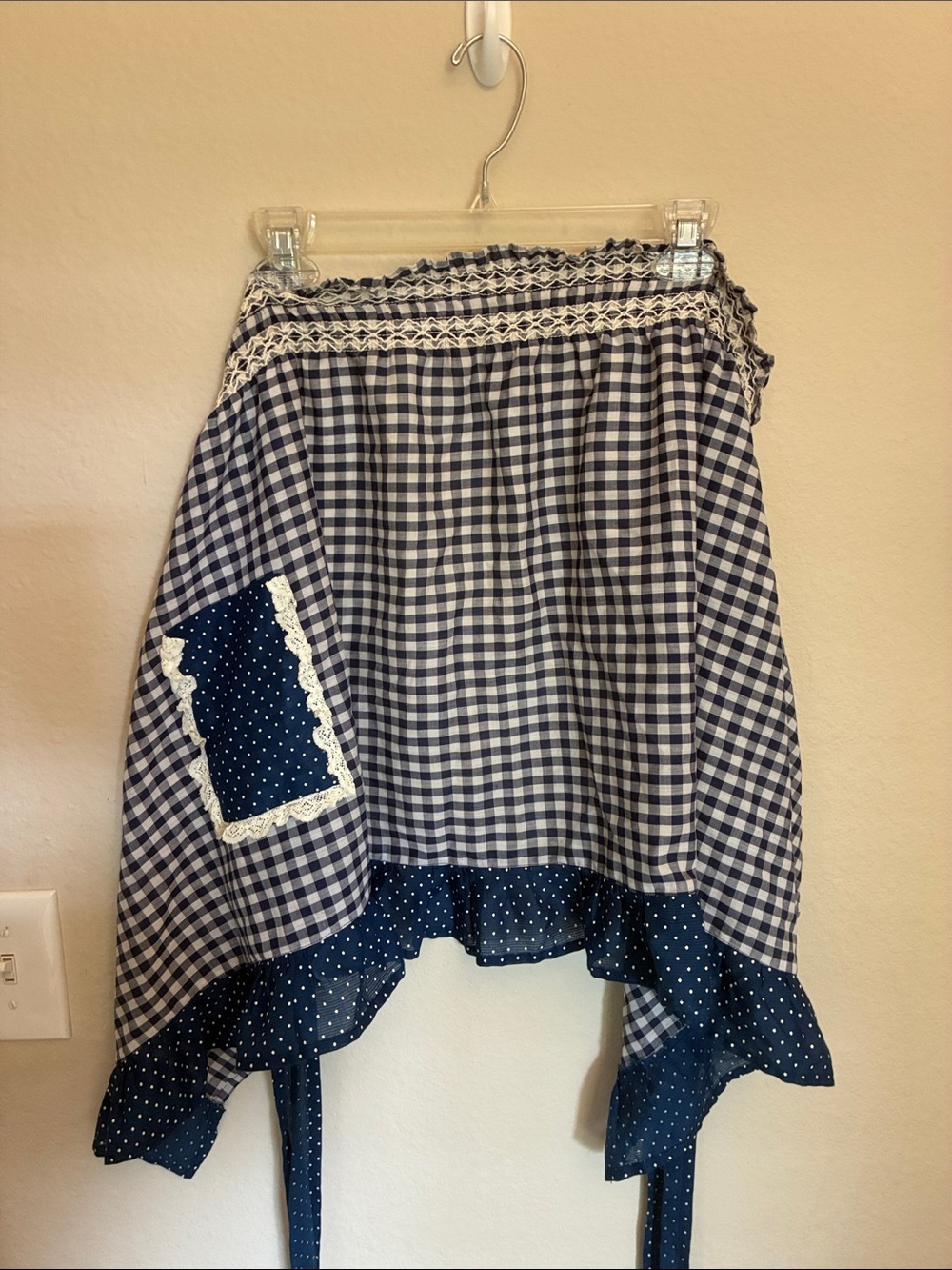 Blue Gingham Vintage Apron